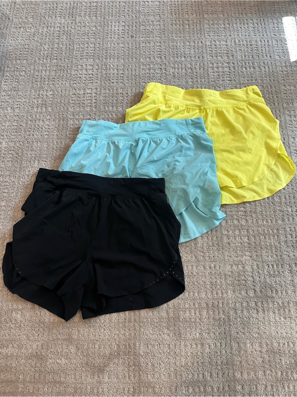 lululemon athletica Women’s Athletic Shorts - Black, Light Blue, Yellow